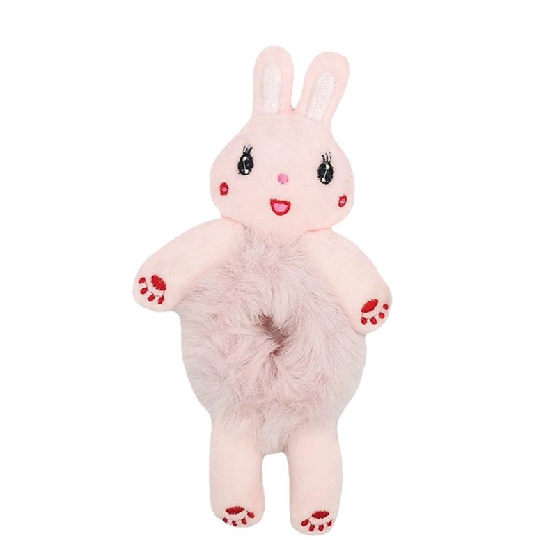 1pcs Cute Animal Scrunchies, 3D Animal Scrunchies Hair Ties, Cute Furry Frog Rabbit Panda Cat Cow Plush Hair Rope, Elastic Hair Bands Bun Maker Ponytail Holster Hair Styling Tools - Image 1